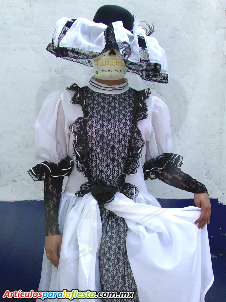 Disfraz para Día de Muerto de la Catrina Blancacon Grecas